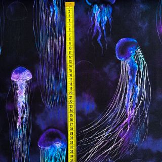 Szabadidő anyag Jellyfishes design A digital print