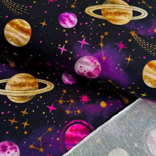 Szabadidő anyag Planets and rockets design C digital print