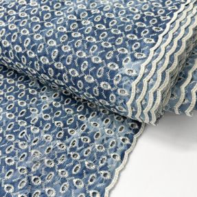 Pamutvászon EMBROIDERY TIE DYE DENIM Design B