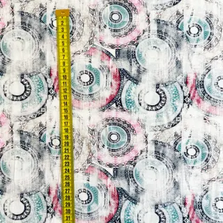 Viszkóz RAYON POPLIN Patchwork pattern design B digital print
