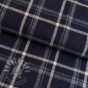 Lenvászon VISCOSE Lira check blue