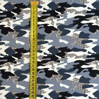 Jersey Shimmering camouflage blue digital print