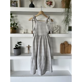 Dupla géz/muszlin Double sided CHECKS MINI grey