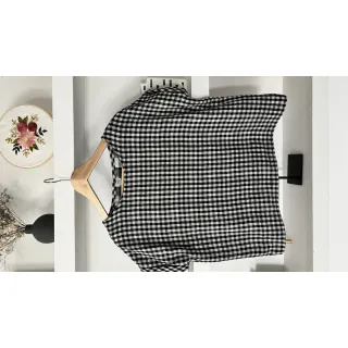Dupla géz/muszlin Double sided CHECKS MINI black