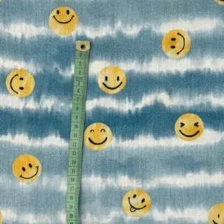 Dupla géz/muszlin Happy faces jeans digital print