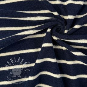 Frottír YARN DYED Stripe BIG dark blue