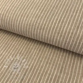 Dupla géz/muszlin YARN DYED Stripes taupe