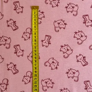 Pamutvászon FLANNEL Cats old rose