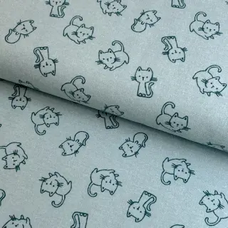 Pamutvászon FLANNEL Cats mint