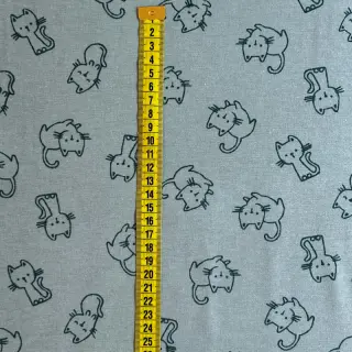 Pamutvászon FLANNEL Cats mint