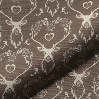 Dekorációs anyag jacquard DOUBLE FACE Landhaus Deer Heart taupe