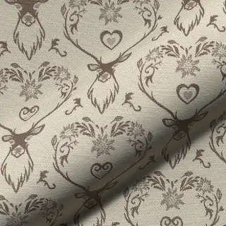 Dekorációs anyag jacquard DOUBLE FACE Landhaus Deer Heart taupe