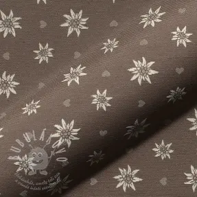 Dekorációs anyag jacquard DOUBLE FACE Landhaus Edelweiss taupe