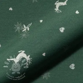 Dekorációs anyag jacquard DOUBLE FACE Landhaus Mixed Icon forest green