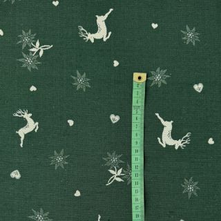 Dekorációs anyag jacquard DOUBLE FACE Landhaus Mixed Icon forest green