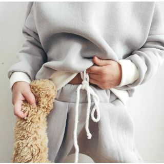 Szabadidő anyag fésült JOGGING light grey