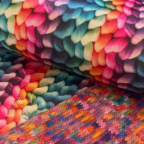 Műszőrme TWO SIDE Big knit difur digital print