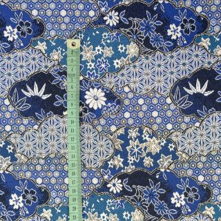 Dekorációs anyag jacquard Nuage allover bleu