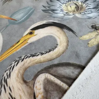 Dekorációs anyag VELVET Heron bird steel grey