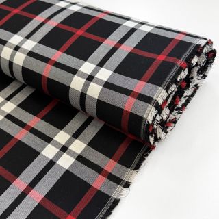 Tartan check black/white/red