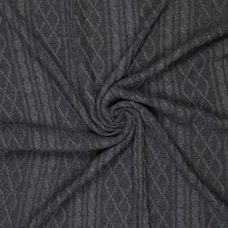 Pulóver anyag Jacquard CHAIN dark grey