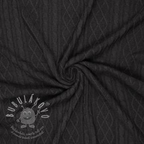 Pulóver anyag Jacquard CHAIN black