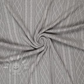 Pulóver anyag Jacquard CHAIN light grey