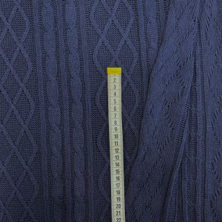 Pulóver anyag Jacquard CHAIN navy