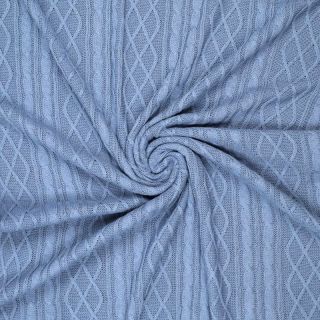 Pulóver anyag Jacquard CHAIN blue