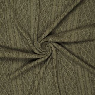 Pulóver anyag Jacquard CHAIN camo green