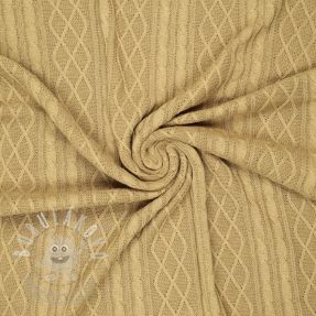 Pulóver anyag Jacquard CHAIN light brown