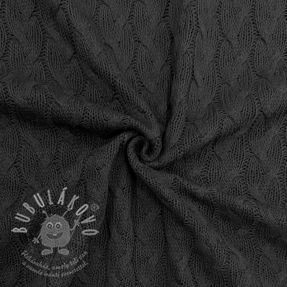 Pulóver anyag Jacquard CABLE black