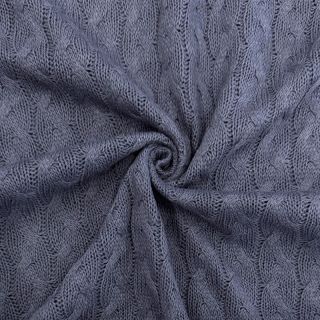 Pulóver anyag Jacquard CABLE steel blue