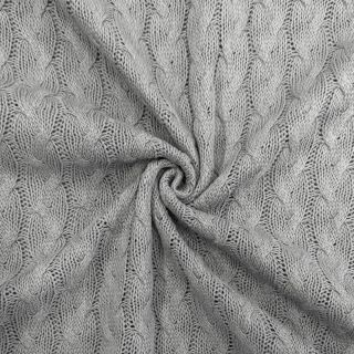 Pulóver anyag Jacquard CABLE light grey