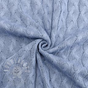 Pulóver anyag Jacquard CABLE blue