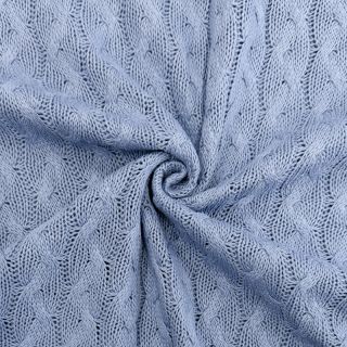 Pulóver anyag Jacquard CABLE blue