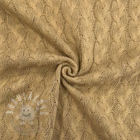 Pulóver anyag Jacquard CABLE light brown