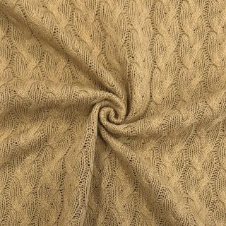 Pulóver anyag Jacquard CABLE light brown