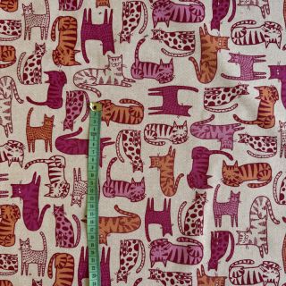 Dekorációs anyag Linenlook Cat Wildlife Art pink