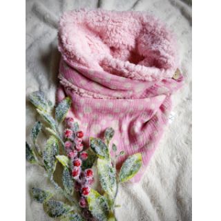 Dupla géz/muszlin JACQUARD Dots pink