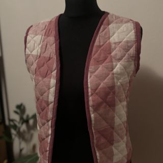 Viszkóz lenvászonnal YARN DYED CHECK old rose