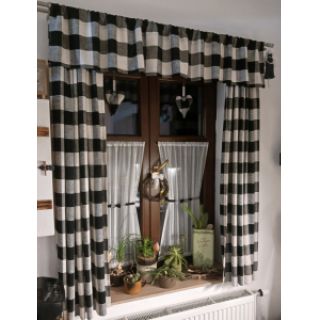 Viszkóz lenvászonnal YARN DYED CHECK black