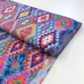 Viszkóz RADIANCE Geometric petrol digital print