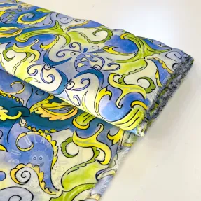 Viszkóz RADIANCE Abstract paisley blue digital print