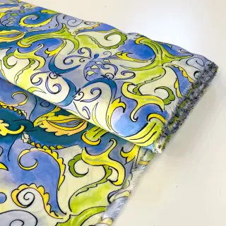Viszkóz RADIANCE Abstract paisley blue digital print