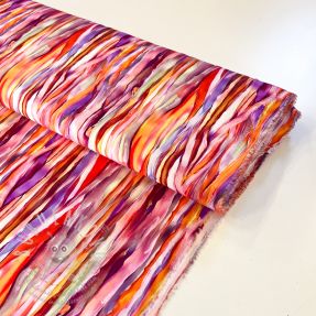 Viszkóz RADIANCE Abstract stripes pink digital print