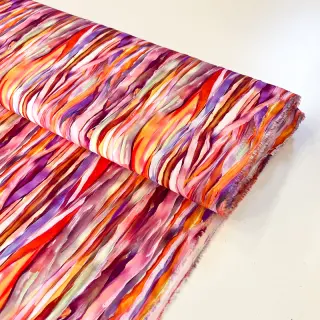 Viszkóz RADIANCE Abstract stripes pink digital print