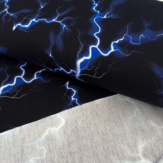 Szabadidő anyag Lightning black digital print