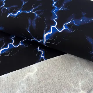 Szabadidő anyag Lightning black digital print