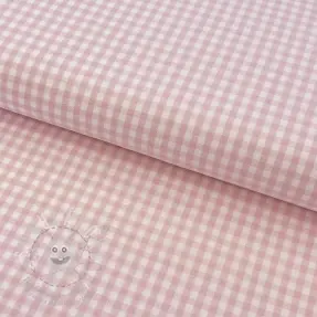 Pamutvászon YARN DYED CHECK BRUSHED light rose